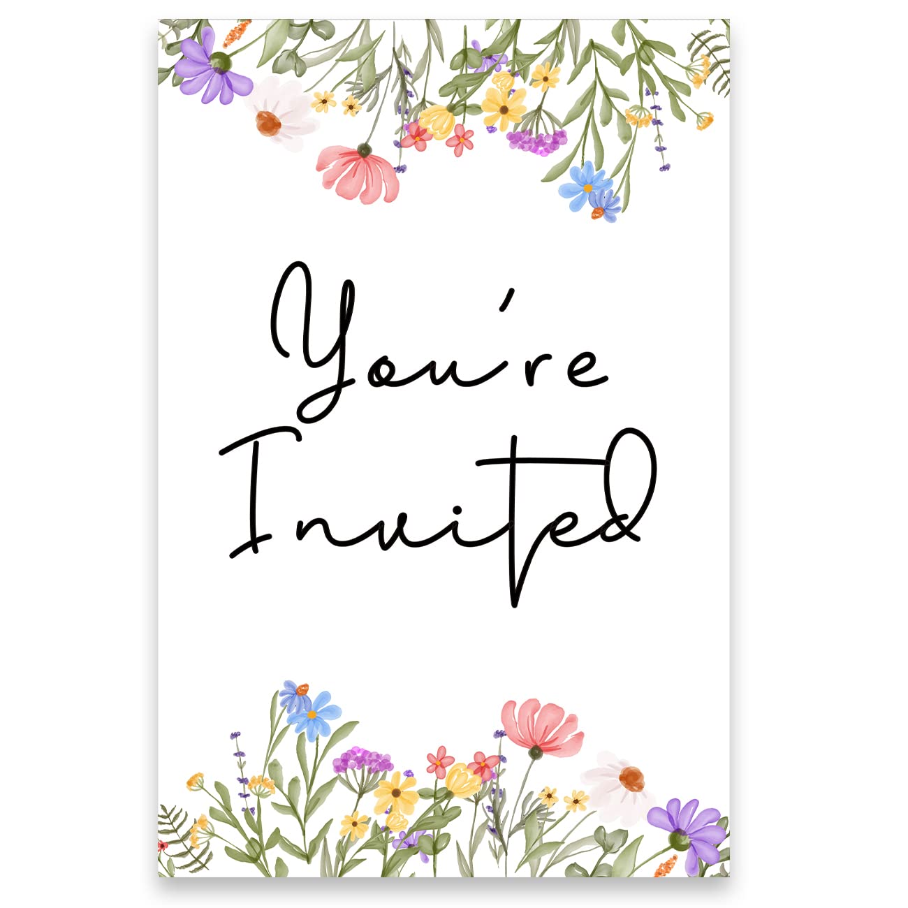 Wildflower Birthday Party Invitations with Envelopes Set of 20 Spring Summer Wildflower Birthday Party Invites Fill in Blank