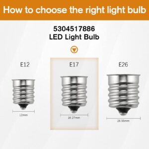 PANDEELS 5304517886 KEID28A KEL2811 Refrigerator Bulb, KEID28M E17 3W LED Freezer Light Bulbs Replaces KEI D28A, KEI D28M, KEL 2815, 5304498578, 241552807, 297114000 (AC100-130V,Pack of 2)