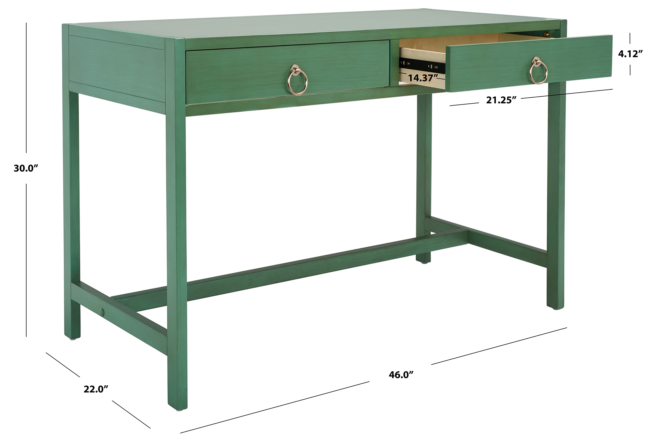 SAFAVIEH Home Collection Esther Turquoise 2-Drawer Desk