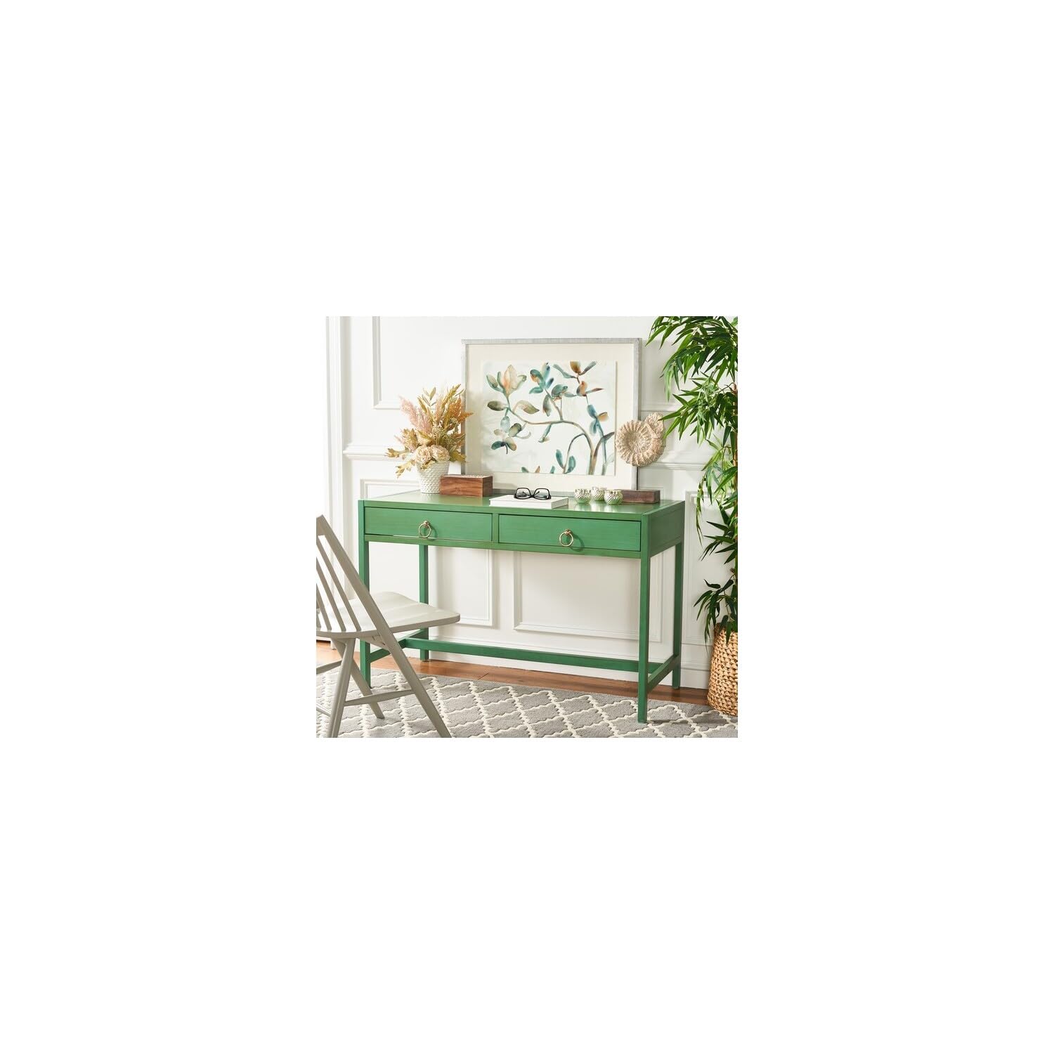 SAFAVIEH Home Collection Esther Turquoise 2-Drawer Desk