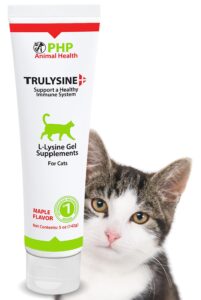 trulysine viralysine l-lysine gel supplement for cats, 5oz - cats & kittens of all ages - immune health - sneezing, runny nose, squinting, watery eyes - palatable maple flavor