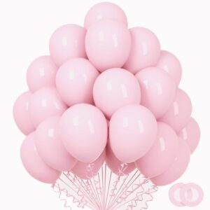 100pcs pink balloons,12 inch latex balloons, thickened pastel t pink party balloons for valentine’s birthday baby shower gender reveal wedding party decorations(with 2 pink ribbons)