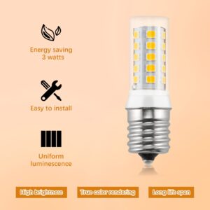 PANDEELS 5304517886 KEID28A KEL2811 Refrigerator Bulb, KEID28M E17 3W LED Freezer Light Bulbs Replaces KEI D28A, KEI D28M, KEL 2815, 5304498578, 241552807, 297114000 (AC100-130V,Pack of 2)