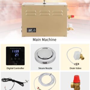 LEIRUO 10.5KW Commercial Self-Draining Steam Generator Shower System Home Steam Bath Spa Generator 30 min to 12 Hours Auto Drain 95-131℉ for Suitable Space Heating 10.5 m³/371 Cubic feet (10.5KW)