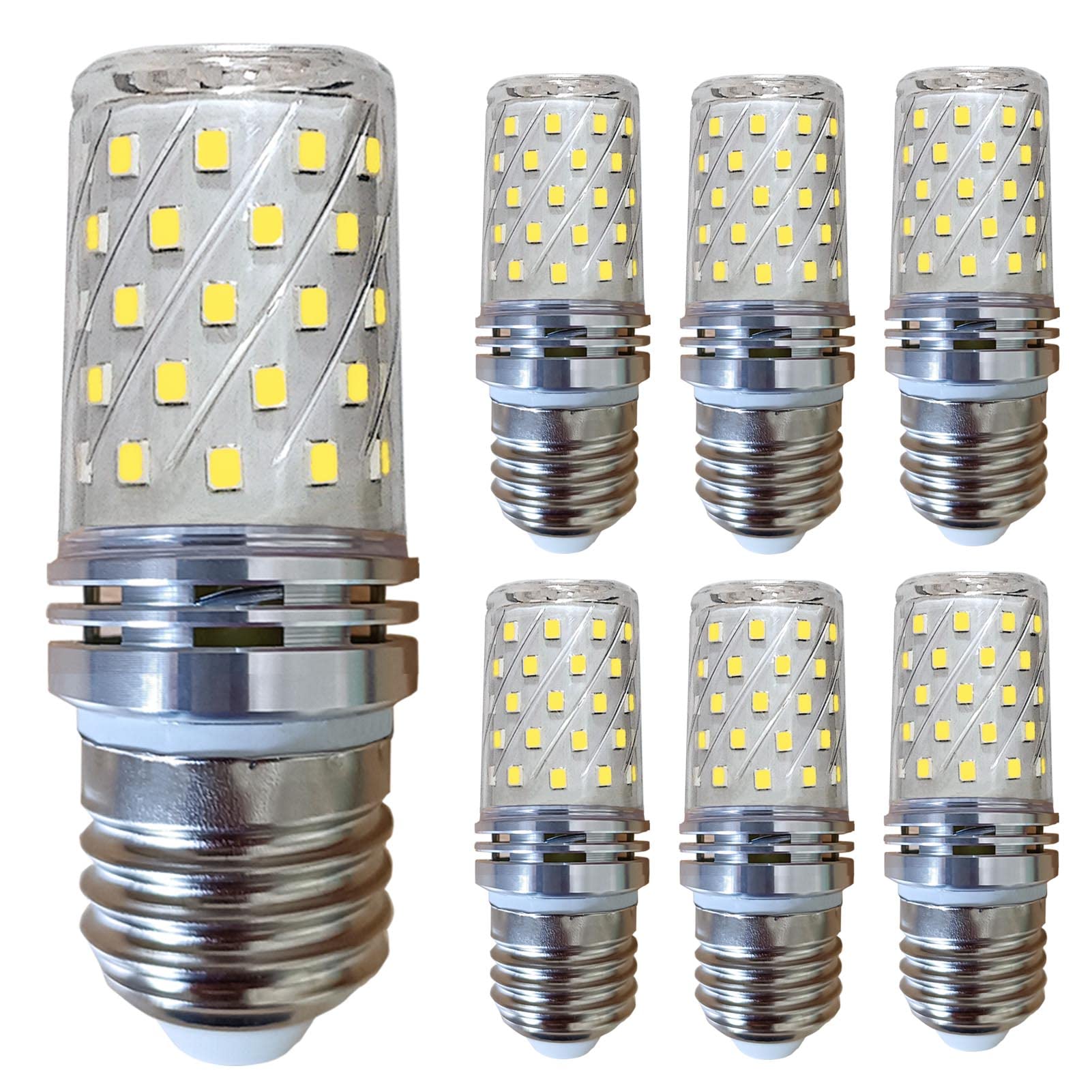 LIENNGKE 6 Pack E26 LED Light Bulbs 60w Halogen Equivalent Daylight White 6000K Dimmable 6w 600Lm AC 110V 120V 130V Medium Screw Base T10 Corn Bulb