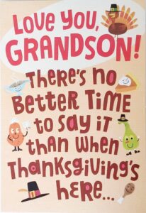 greeting card you're a grandson to be thankful for at any time of year happy thanksgiving