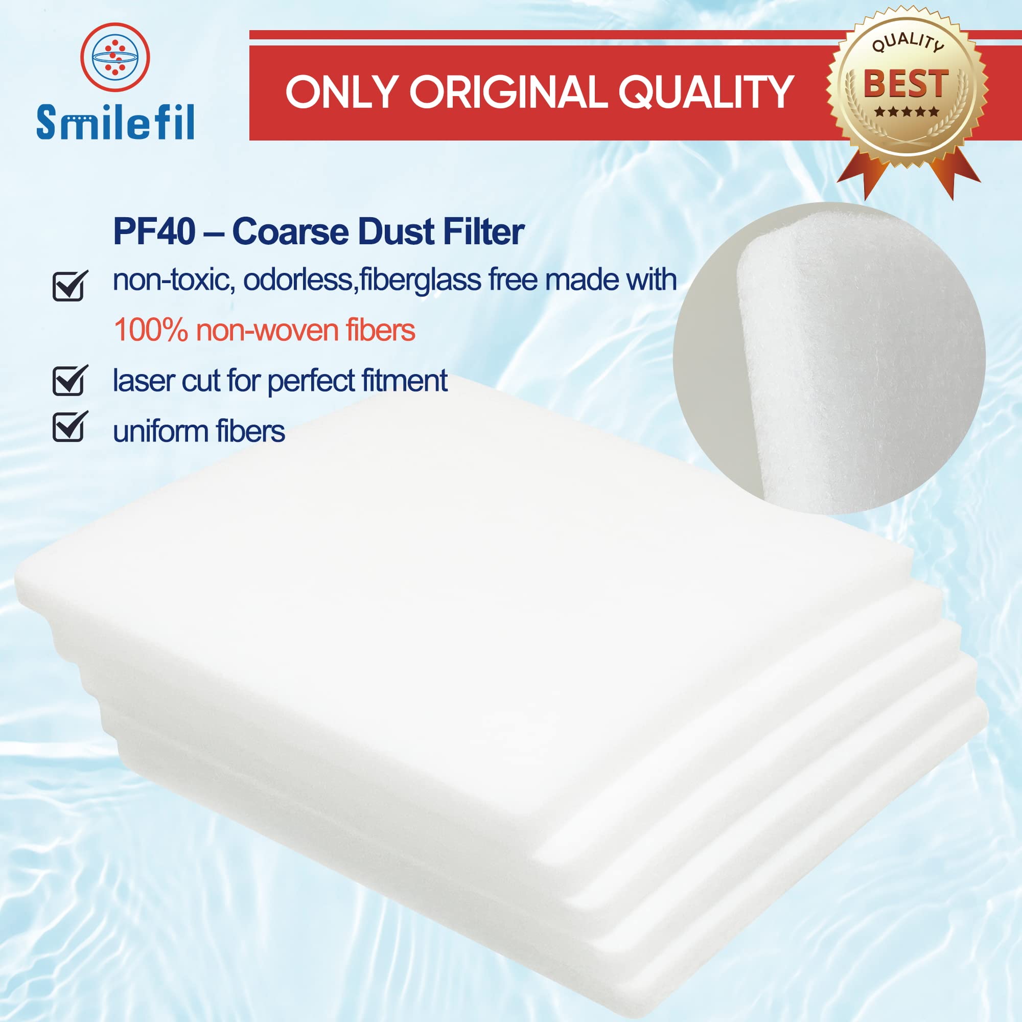 Smilfil 5 Pack PF40 Replacement Pre-Filter Pads Compatible with IQAir PF40 Coarse Dust Pre-Filtration Air Purifier