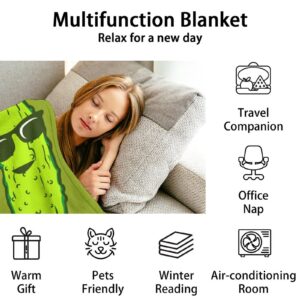 Pickle Throw Blanket for Teen - 50x60 Inches Throw Size - Soft Fluffy Cozy Blankets Gift - Green Funny Blanket Throws for Living Room Decorative