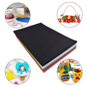 Jtnohx Felt, 3mm Thick Felt Sheets, 8"x12" Felt Fabric for Crafts, 10 Pcs Hard Stiff Felt for Sewing Holiday & DIY（Halloween Colors Series）