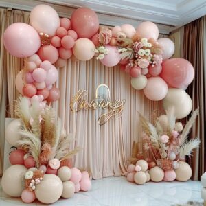 Pink Balloons Double Stuffed Pink Balloon Garland Light Pink Balloons Different Sizes 18/12/5 Inch Pastel Pink Balloon Arch Kit For Birthday Baby Shower Gender Reveal Bridal Party Decorations