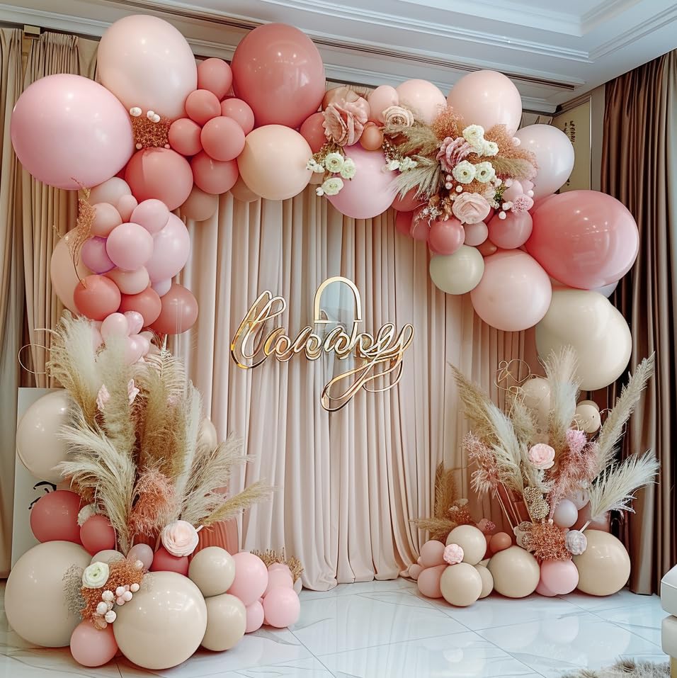 Pink Balloons Double Stuffed Pink Balloon Garland Light Pink Balloons Different Sizes 18/12/5 Inch Pastel Pink Balloon Arch Kit For Birthday Baby Shower Gender Reveal Bridal Party Decorations