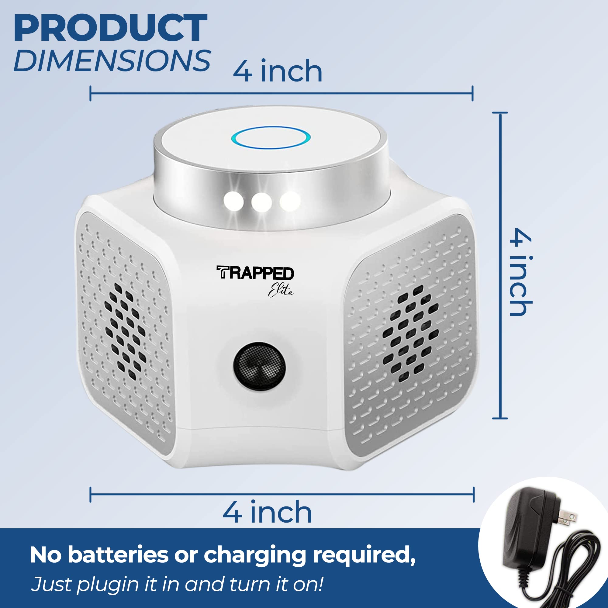 TRAPPED - Elite Ultrasonic Pest Repeller - Rodent & Squirrel Repellent Plug-in for Indoor Rat Control in Home, Attic, Garage & RV - Works with Bats and All Other Annoying Animals