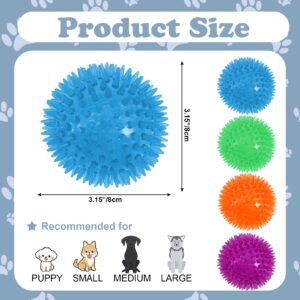 12Pack Squeaky Dog Toys,2.5" Spiky Dog Ball,Dog Spiky Ball Cleans Teeth Pet Toys,Squeaky Dog Balls for Aggressive Chewers,TPR Rubber Puppy Toys,Bright Color Dog Chew Toys for Small Medium & Large Dogs