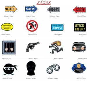 Policeman and Thieves Robbers Themed Photo Booth Props Fun Cops Police Officer Party Supplies Police Birthday Party Pretend Play Party Game for Kids Role Play Graduation Baby Shower Favors