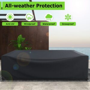 Patio Furniture Covers, 600D Heavy Duty Outdoor Furniture Cover Waterproof, Rectangle Outdoor Table and Chairs Cover, Outdoor Sectional Cover for Winter, Black,126" L x 126" W x 28" H