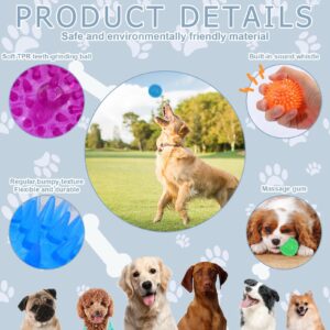 12Pack Squeaky Dog Toys,2.5" Spiky Dog Ball,Dog Spiky Ball Cleans Teeth Pet Toys,Squeaky Dog Balls for Aggressive Chewers,TPR Rubber Puppy Toys,Bright Color Dog Chew Toys for Small Medium & Large Dogs