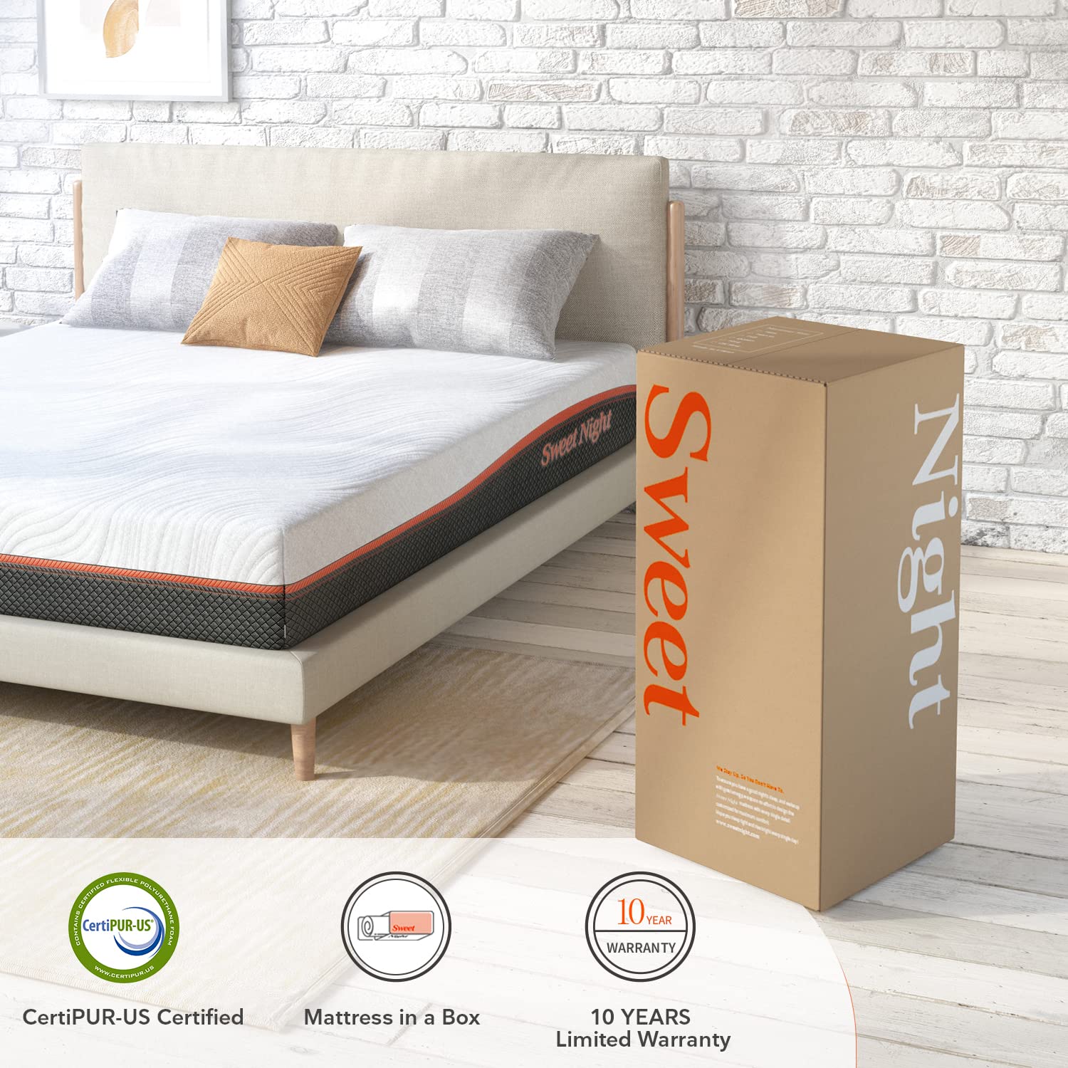 Queen Mattress, Sweetnight 12 Inch Queen Memory Foam Hybrid Mattress for Cool Sleep, Medium Firm Bed Mattress for Pressure Relief, Mattress in a Box, White