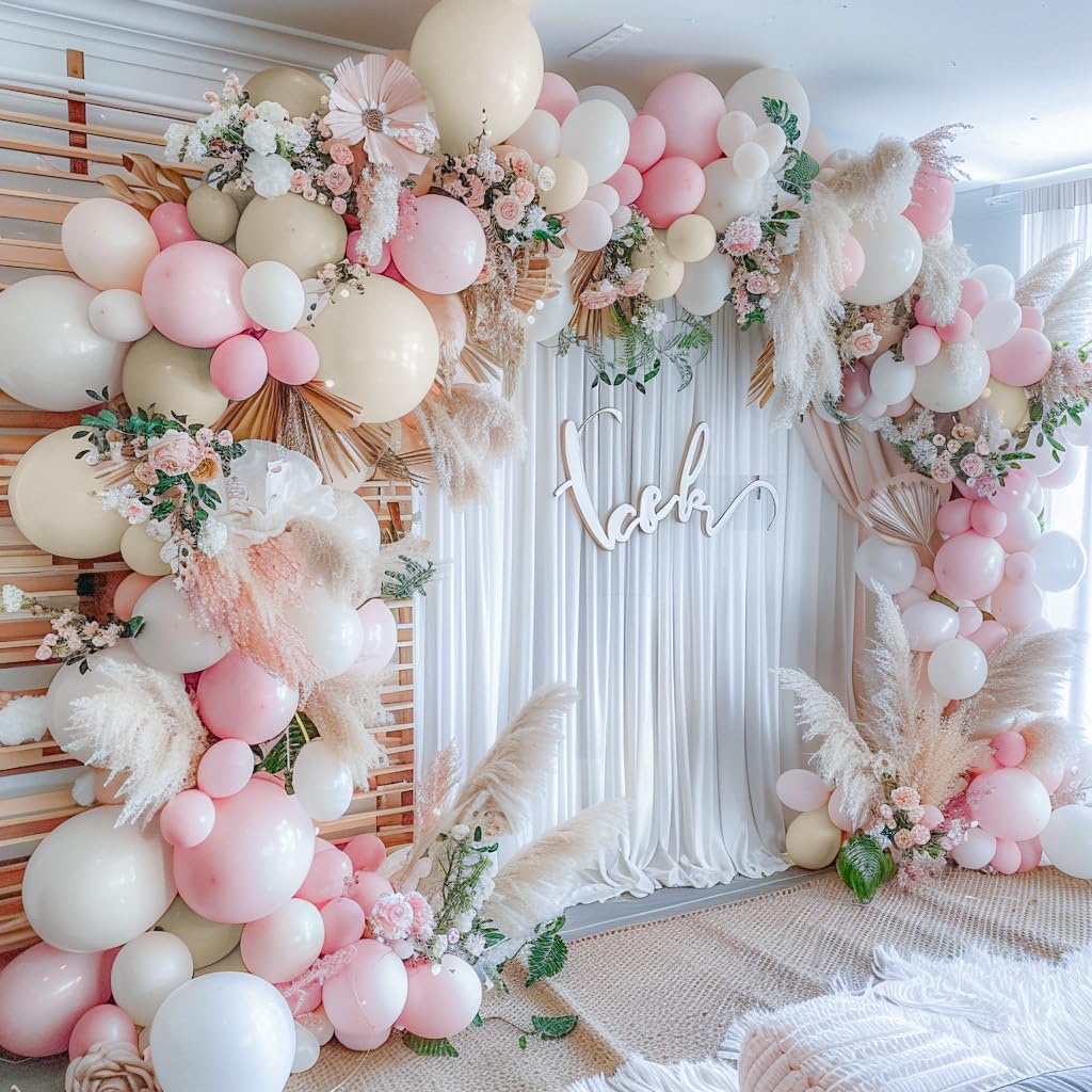 Pink Balloons Double Stuffed Pink Balloon Garland Light Pink Balloons Different Sizes 18/12/5 Inch Pastel Pink Balloon Arch Kit For Birthday Baby Shower Gender Reveal Bridal Party Decorations