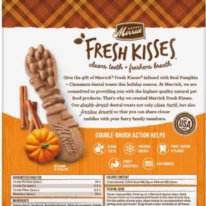 Aurora Pet Bundle Pack (2) Merrick Fresh Kisses Real Pumpkin & Cinnamon Flavor Small Breed Dog Dental Treats Grooming Wipes