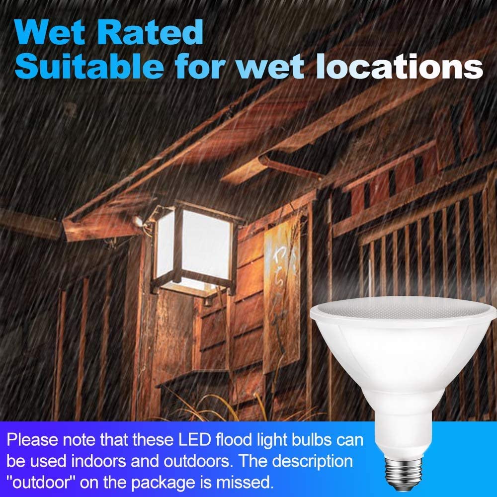 Energetic PAR38 Outdoor LED Flood Light Bulb, 5000K Daylight, 90 Watt Equivalent, Wet Rated, 900LM, E26 Base, Non-Dimmable, UL, 12 Pack