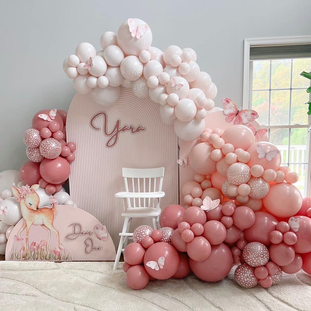 Pink Balloons Double Stuffed Pink Balloon Garland Light Pink Balloons Different Sizes 18/12/5 Inch Pastel Pink Balloon Arch Kit For Birthday Baby Shower Gender Reveal Bridal Party Decorations