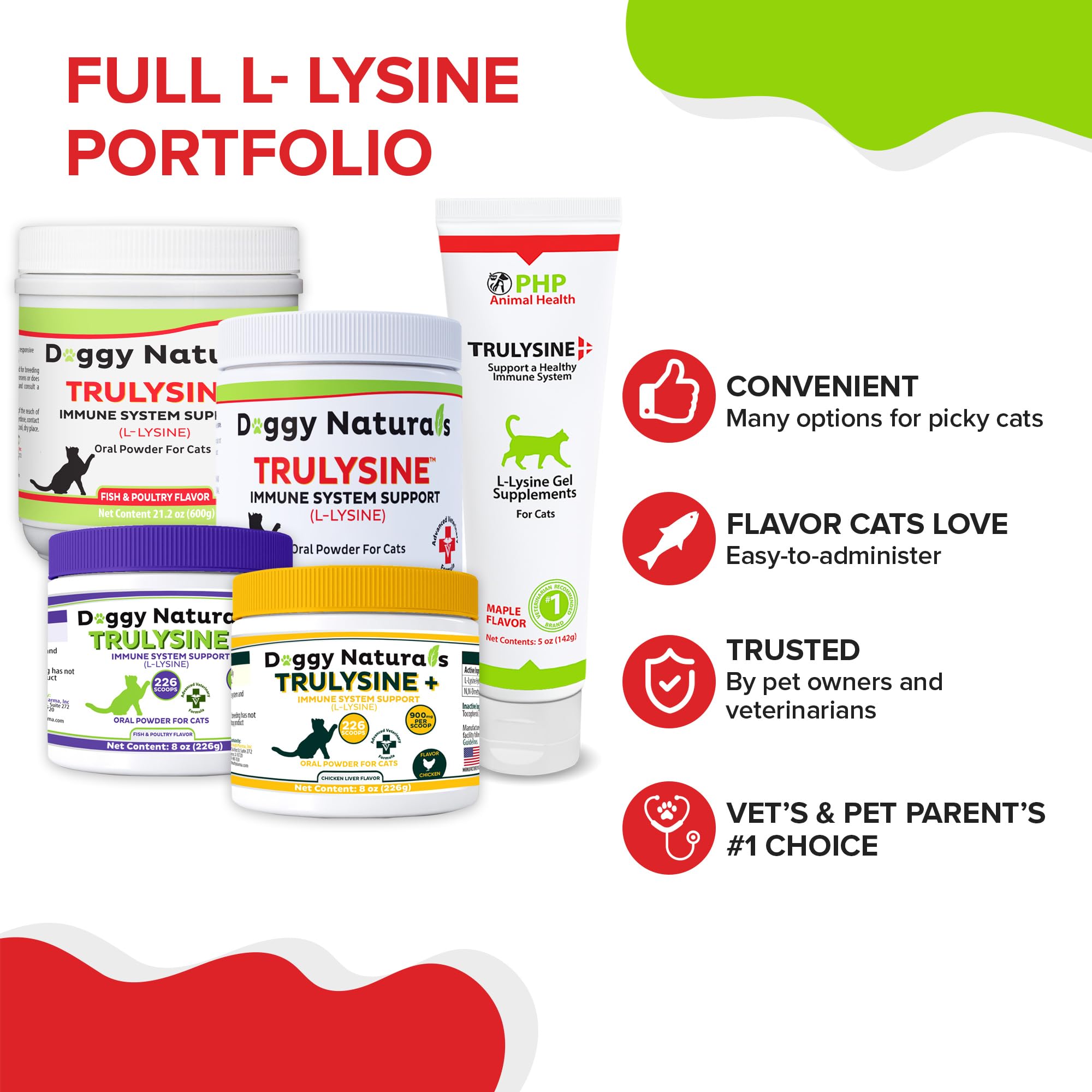 Trulysine Viralysine L-Lysine Gel Supplement for Cats, 5oz - Cats & Kittens of All Ages - Immune Health - Sneezing, Runny Nose, Squinting, Watery Eyes - Palatable Maple Flavor