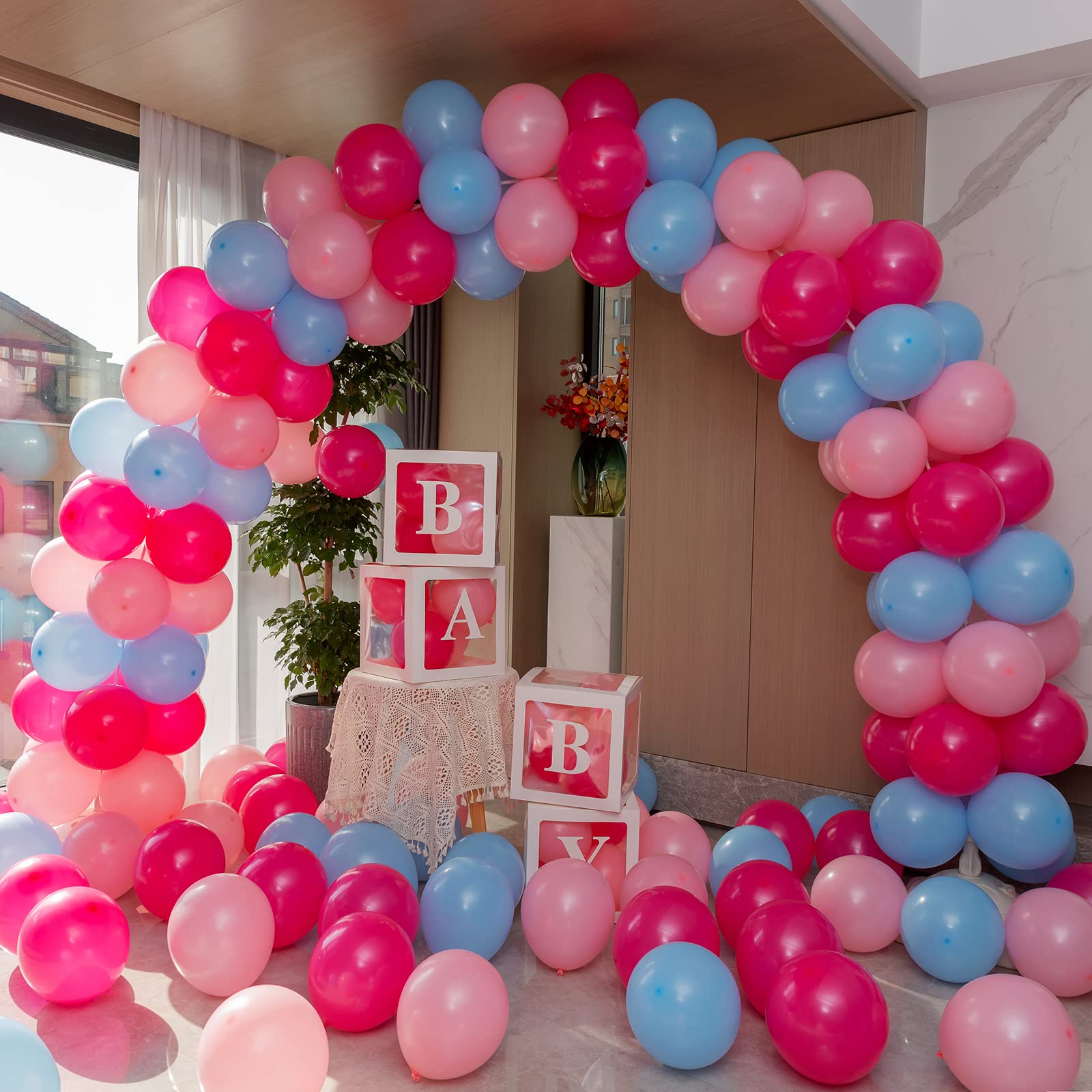 100pcs Pink Balloons,12 inch Latex Balloons, Thickened Pastel t Pink Party Balloons for Valentine’s Birthday Baby Shower Gender Reveal Wedding Party Decorations(With 2 Pink Ribbons)