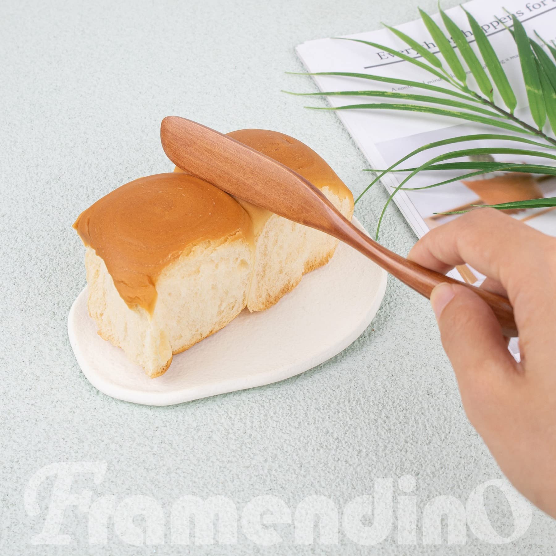 Framendino, 6 Pack Wooden Butter Spreaders Super Handy Peanut Butter and Jelly Spreader Brown