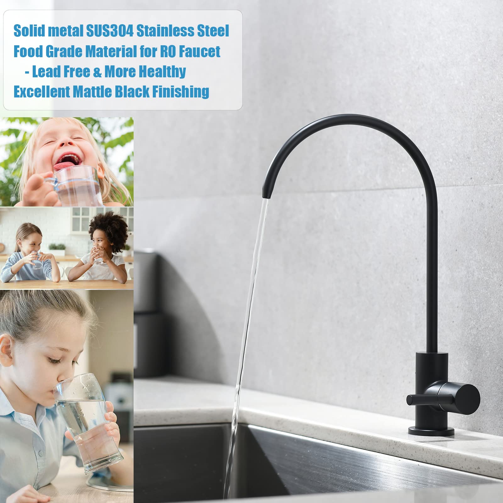 Kitchen Faucet with Purifier Faucet Matte Black Color