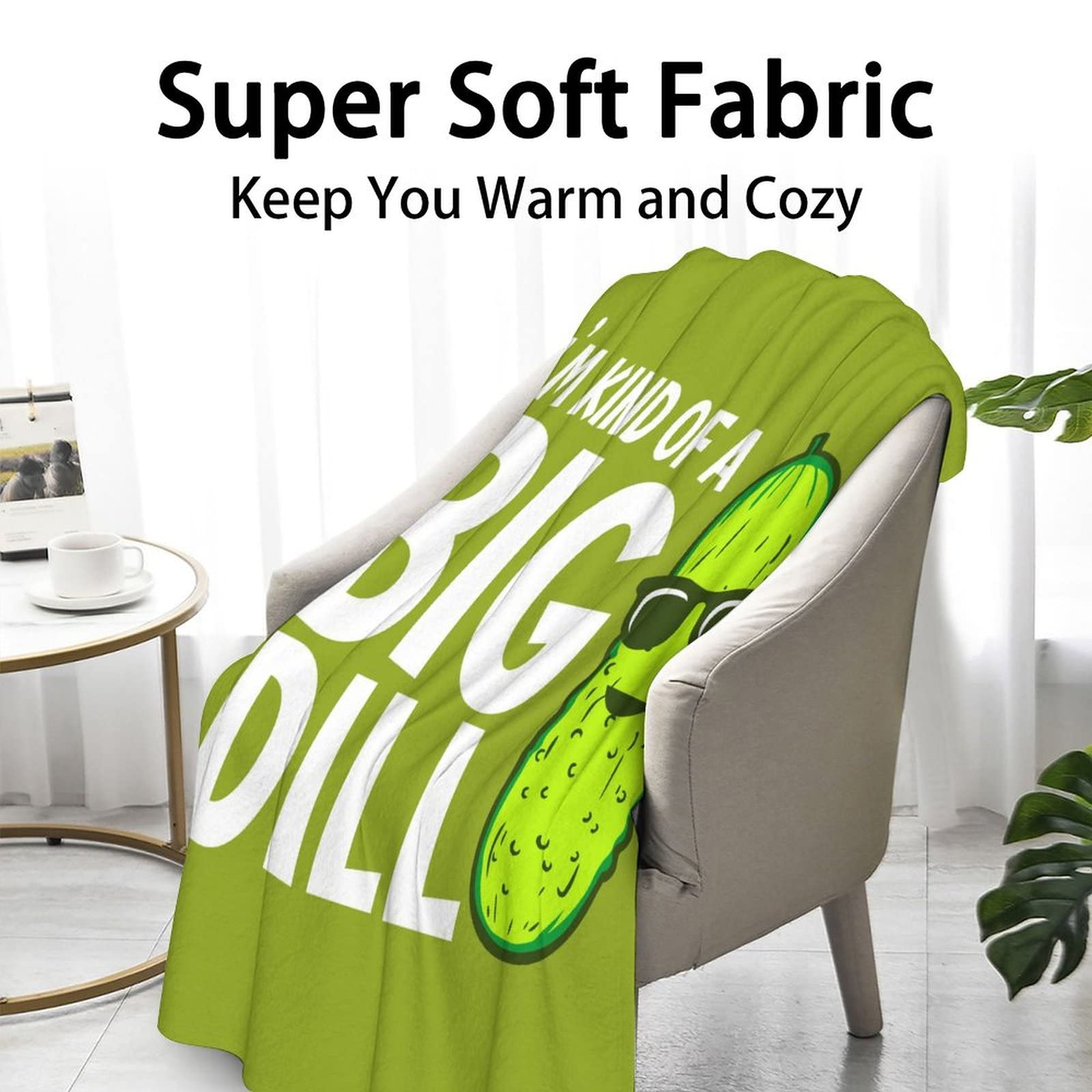 Pickle Throw Blanket for Teen - 50x60 Inches Throw Size - Soft Fluffy Cozy Blankets Gift - Green Funny Blanket Throws for Living Room Decorative