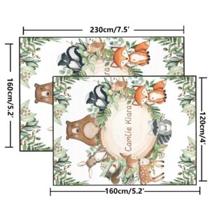 Woodland Animals Personalized Polyester Fiber Non-Slip Home Decor Carpets,Custom Area Rug Carpet Floor Mat for Bedroom Living Room Home Playroom Size 5.2'x7.5' Option 6