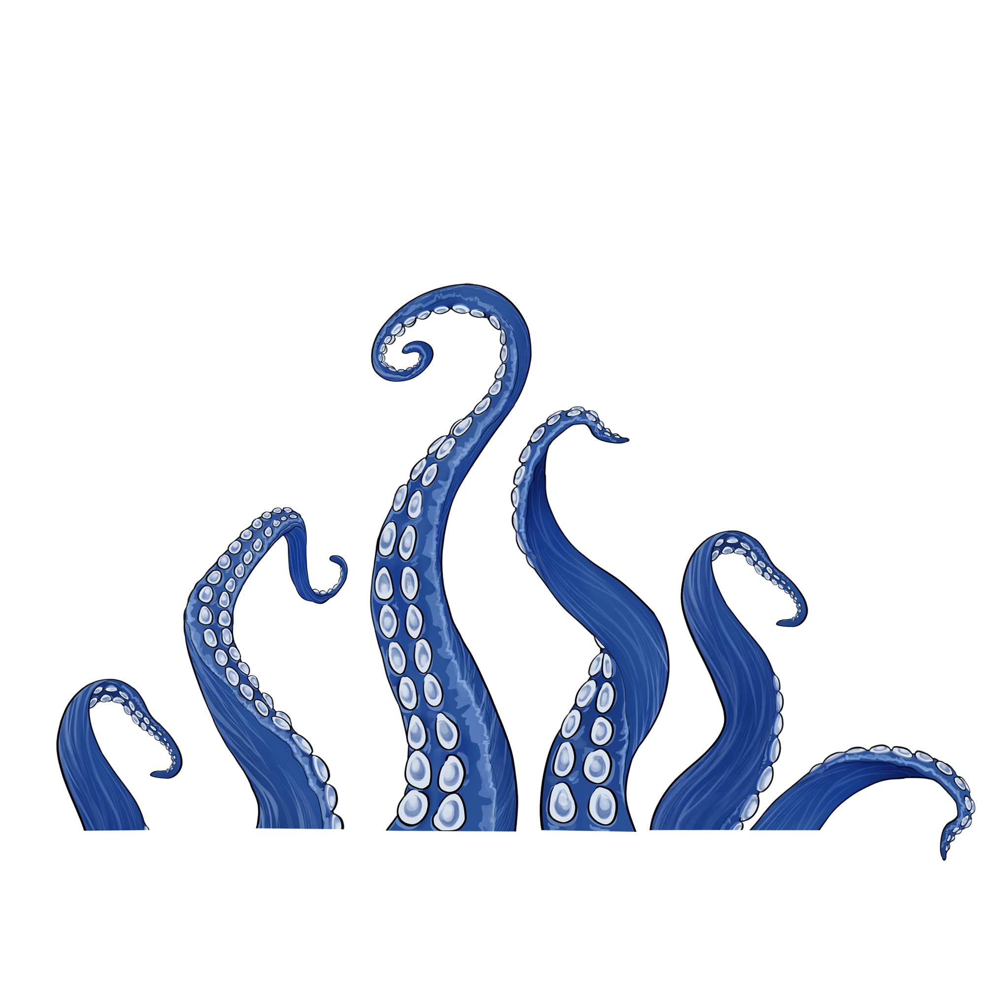 wongdong Octopus Art Decor Wall Decals Kraken Octopus Tentacles Wall Stickers for Shower Door French Door Bathroom Living Room Bedroom (Blue)