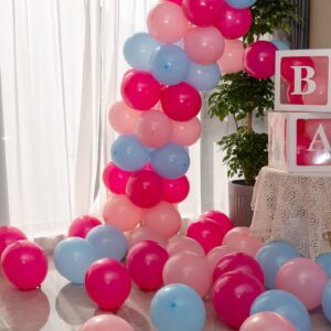 100pcs Pink Balloons,12 inch Latex Balloons, Thickened Pastel t Pink Party Balloons for Valentine’s Birthday Baby Shower Gender Reveal Wedding Party Decorations(With 2 Pink Ribbons)