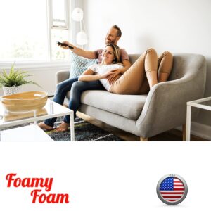 Foamy Foam High Density 6 inch Thick, 24 inch Wide, 24 inch Long Upholstery Foam, Cushion Replacement