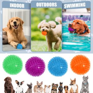 12Pack Squeaky Dog Toys,2.5" Spiky Dog Ball,Dog Spiky Ball Cleans Teeth Pet Toys,Squeaky Dog Balls for Aggressive Chewers,TPR Rubber Puppy Toys,Bright Color Dog Chew Toys for Small Medium & Large Dogs