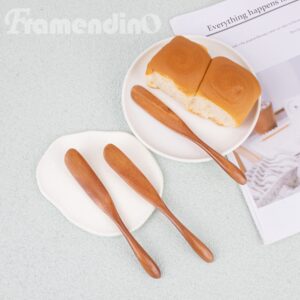 Framendino, 6 Pack Wooden Butter Spreaders Super Handy Peanut Butter and Jelly Spreader Brown