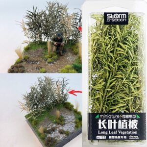 Cayway 2 Pack Static Grass Tuft, 2 Color Model Grass Tufts Railway Artificial Grass Long Shrub Vegetation Groups for DIY Architecture Building Model Railway Train Diorama Garden Scenery