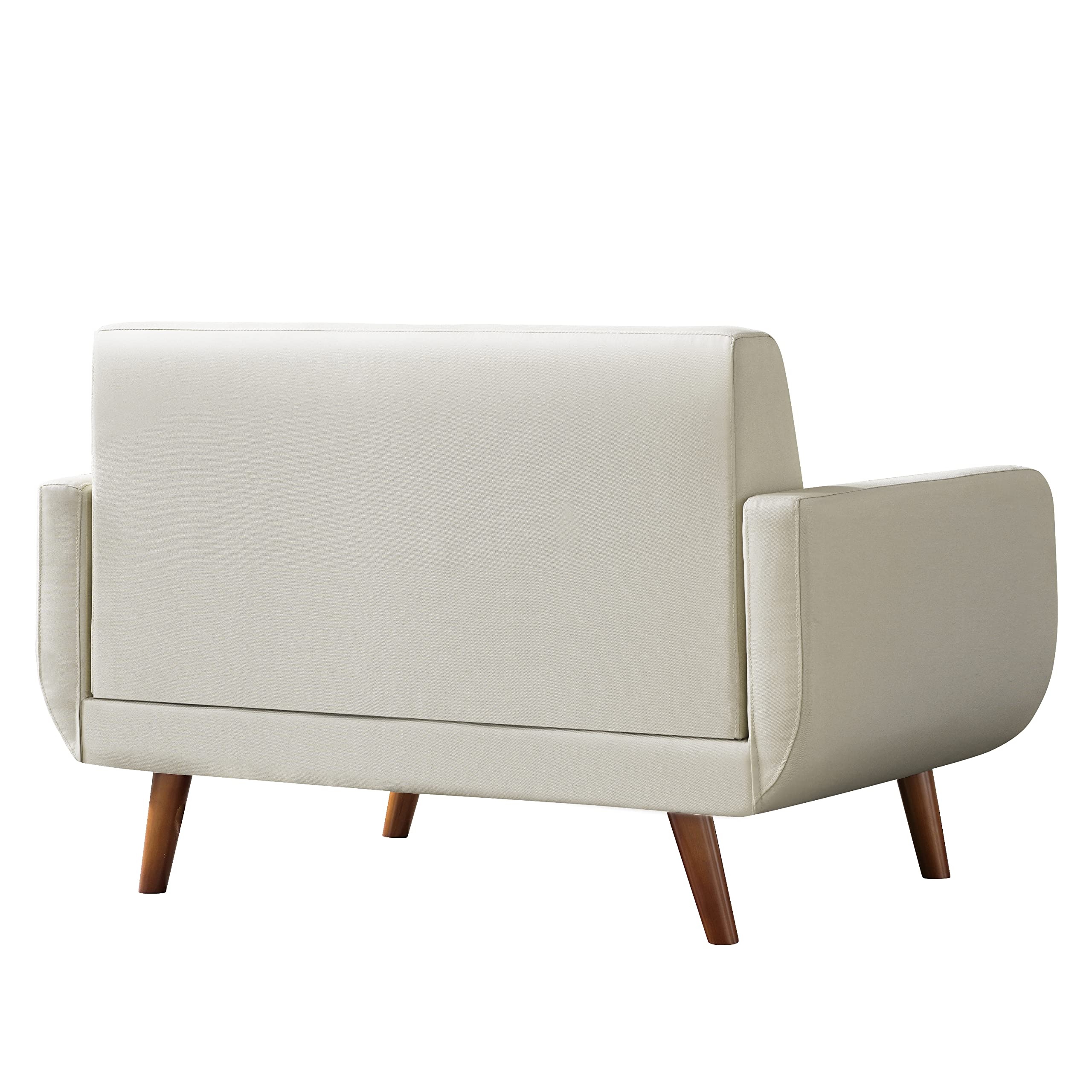 Husbedom 51 Inches Loveseat Sofa, Mid-Century Modern Mini Couch with Tufted Back for Small Living Room, Bedroom,Apartment, Dorm,Track Arms, Wooden Legs, Easy Assembly, Beige