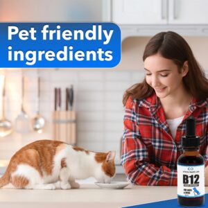 Liquid Vitamin B-12 for Dogs and Cats - Vet Formulated - Effective for All Animals Methylcobalamin (Methyl B12) - Energy, Appetite and Mood - Made in USA