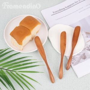 Framendino, 6 Pack Wooden Butter Spreaders Super Handy Peanut Butter and Jelly Spreader Brown