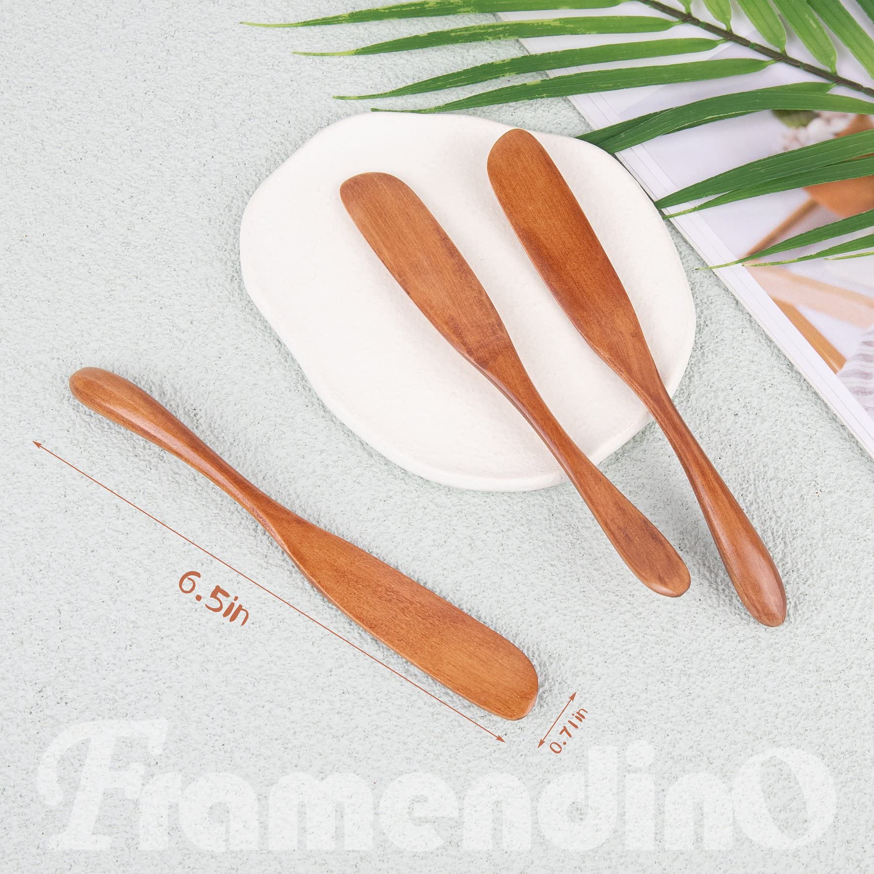 Framendino, 6 Pack Wooden Butter Spreaders Super Handy Peanut Butter and Jelly Spreader Brown