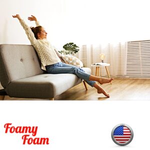 Foamy Foam High Density 6 inch Thick, 24 inch Wide, 24 inch Long Upholstery Foam, Cushion Replacement