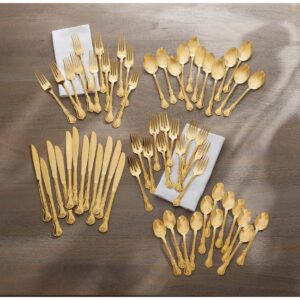 BrylaneHome 60-Pc. Flatware Set With Chest - Gold