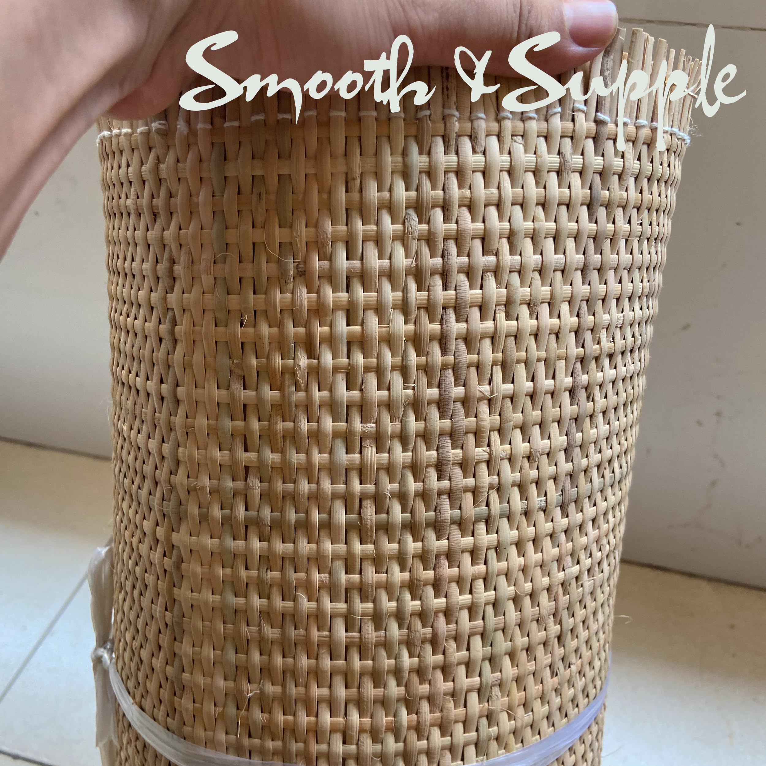 LUSYDECO 24" Width Natural Rattan Cane Webbing Roll 3 Feet Length Closed Weave Rattan Fabric Furniture Woven Rattan Sheets for Crafts Cane Weave Rattan Material Natural Chair Caning (3 FEET)