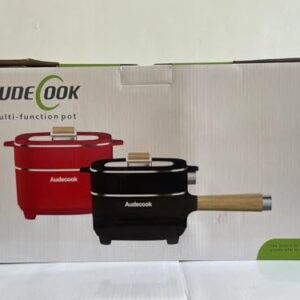 Audecook Hot Pot Electric 2L, Cermic Glaze Non-Stick Frying Pan 8 Inch, Portable Travel Cooker for Ramen/Steak/Fried Rice/Oatmeal/Soup, with Dual Power Control (Silicone Spatula Included)