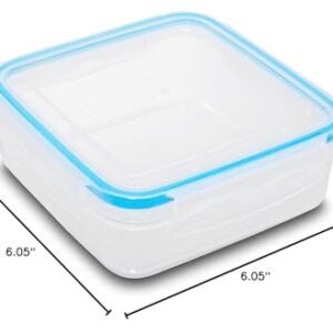 Kitchen & Cabana - Set of 3 - Fun Size Sandwich Containers - Reusable, BPA Free Plastic, Snap Shut Lids with Airtight Silicone Seal. Great for Sandwiches, Snacks and Storage (K&C-3PK)