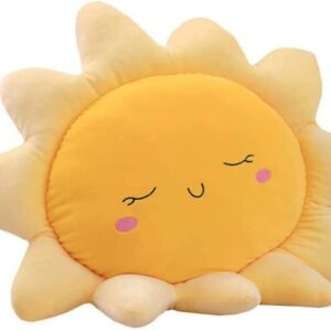 JOSON Sun Shaped Pillow Cute Sun seat Cushion Chair Cushion, Soft Plush Toy Pillow, Used for Home Decoration Children's and Girls' Birthday Gifts (17.8 inch Yellow)