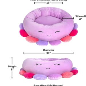 Squishmallows 24-Inch Beula Octopus Pet Bed - Medium Ultrasoft Official Squishmallows Plush Pet Bed