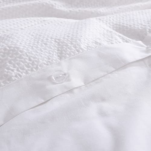 ED Ellen DeGeneres- Queen Duvet Cover Set, All Cotton Bedding Set, Modern Home Decor (Waffle White, Queen)