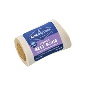 barkworthies 3-4" bacon & cheese stuffed shin bones for dogs